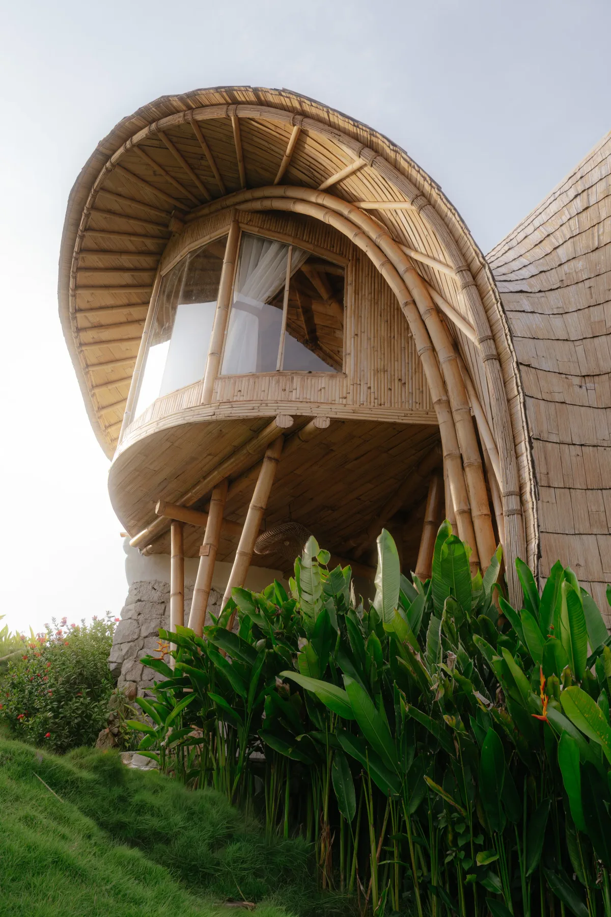 Private bamboo villa balcony at Anima Shala, Lombok